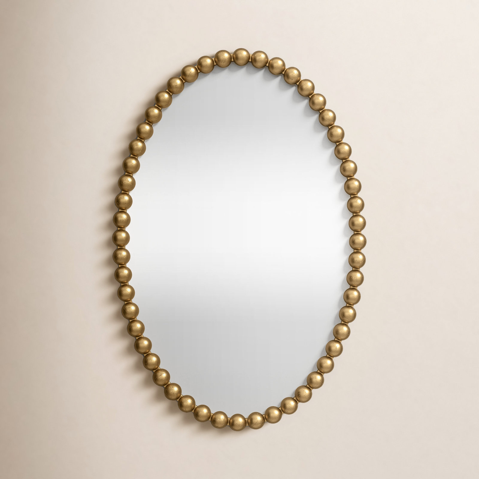 Sanne Metal Oval Wall Mirror, Gold