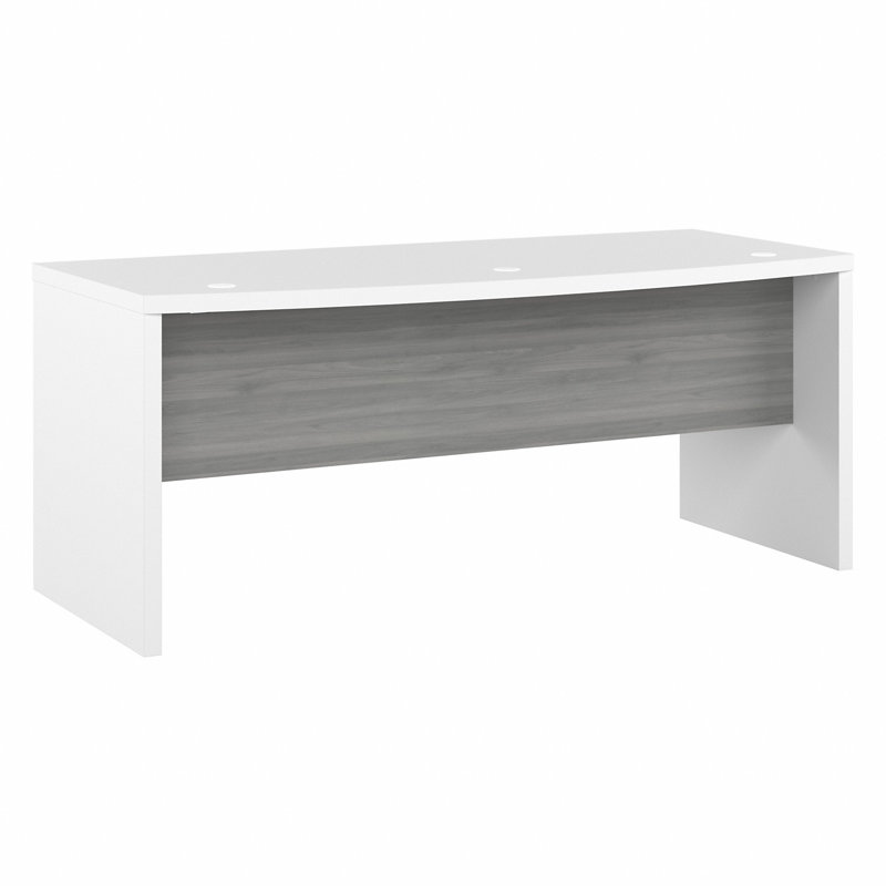 Echo Desk, Blanc pur / gris moderne, 30" H x 72" W x 32.32" D