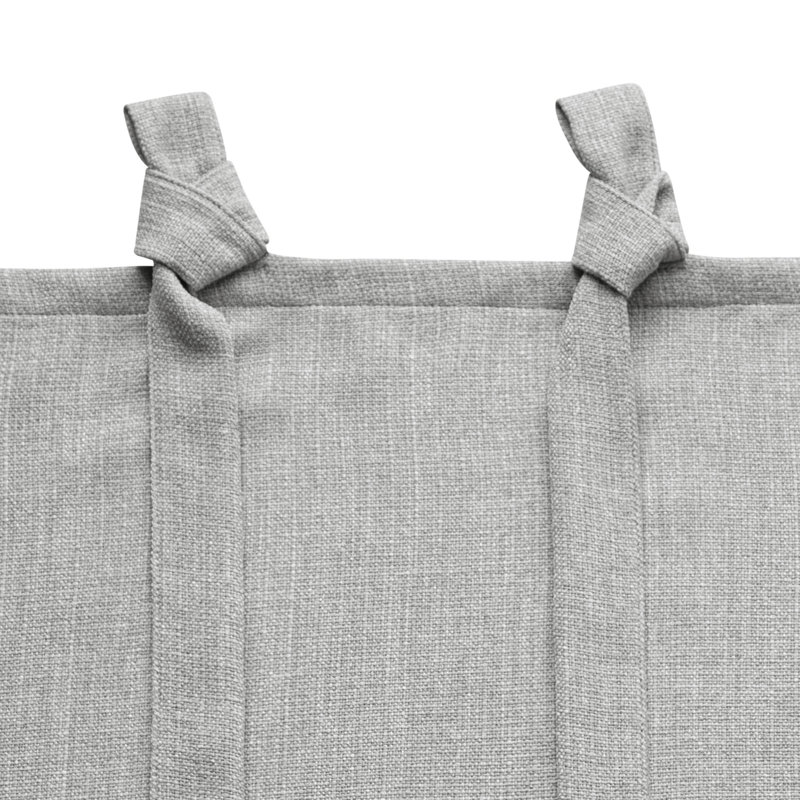 Linen Texture Tie Top Light Filtering Curtain Pair(2 Panels), 52' W x 108" L, Light Gray