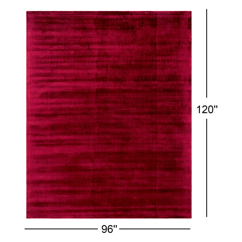 Fennel Handmade Viscose Red Rug, Rectangle 8' x 10'