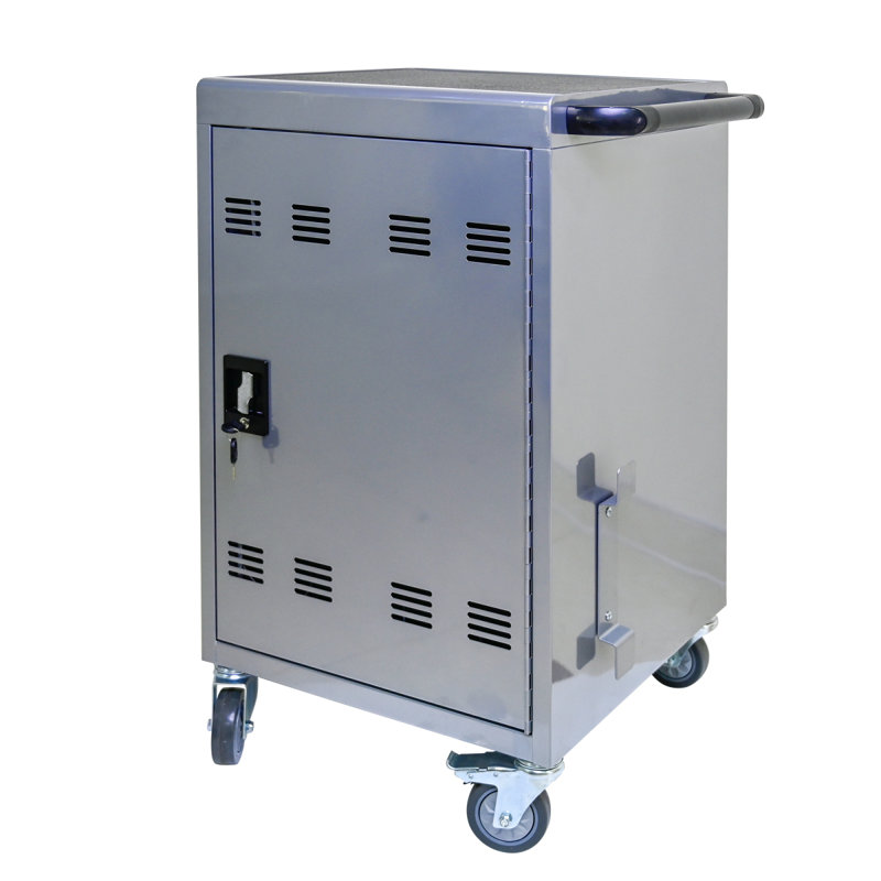 Chariot de chargement mobile et armoire pour tablettes 35 ordinateurs portables (B30PLUS) - Argent