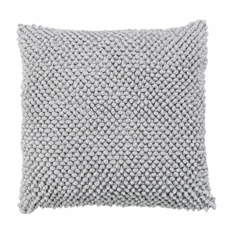  Housse et insert de coussin 100% coton Felt Ball Square, Argent