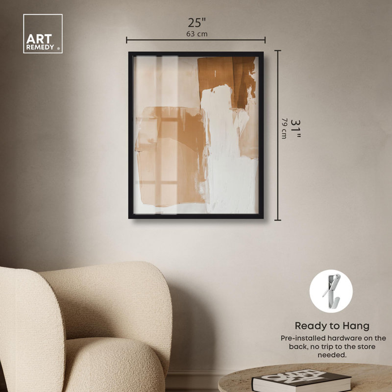Terra Layers Shadowbox Print Boho Art par Art Remedy, H 31 po x l 25 po, Noir