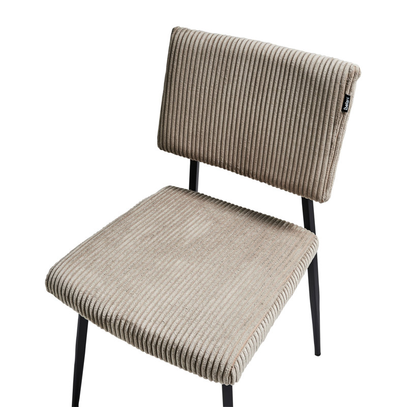 Set of 2 Dining Chairs STURGIS Corduroy, Beige