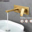 Robinet mural à poignée simple pour lavabo de salle de bain ou baignoire, or brossé, tout en métal, corrosion rouillée, cartouche, bec d'aérateur à bulles, configuration, filetage Npt 1/2, fixation à économie d'eau 1,8 GPM