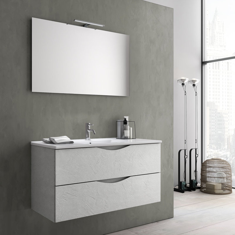 Stadfeld Oslo 3 of Pieces 800mm Vanity with Basin and Mirror, White