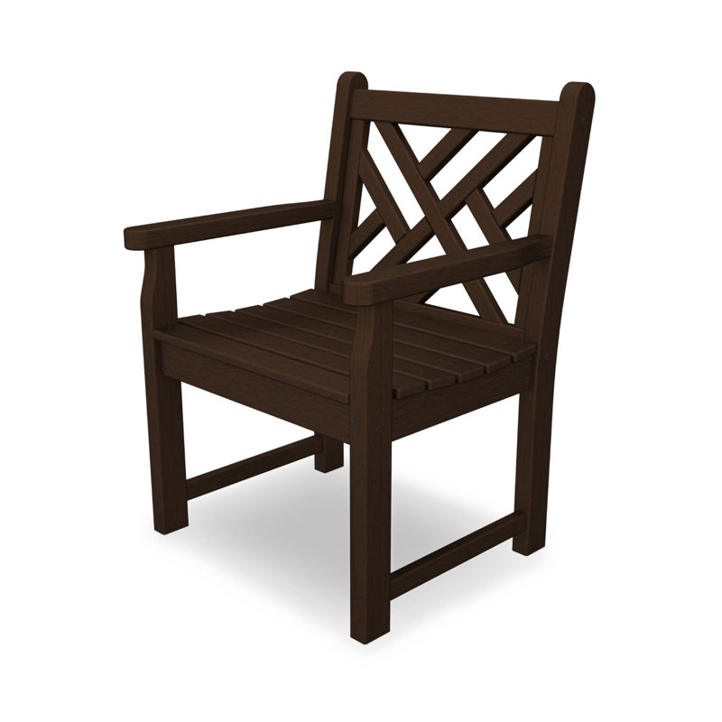 POLYWOOD Chippendale Garden Arm Chair, Mahogany