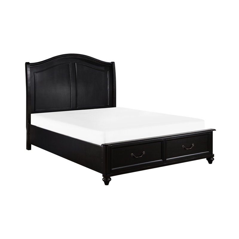 Grand lit plateforme gris anthracite avec rangement de tiroir, boîte de rangement pour chambre à coucher traditionnelle