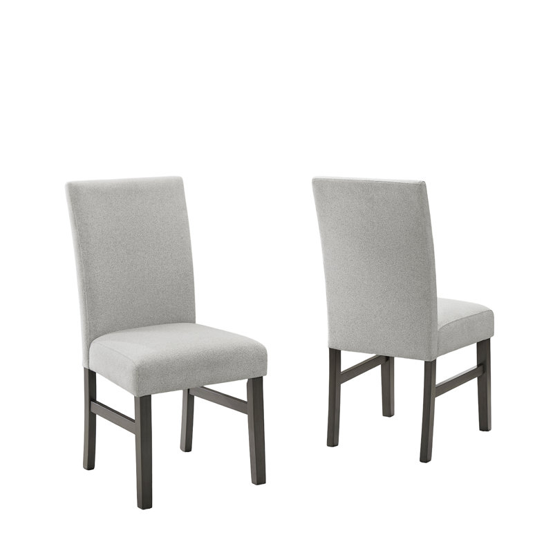 Ensemble de 2 chaises d'appoint Parsons en tissu gris clair avec pieds en bois gris Luna