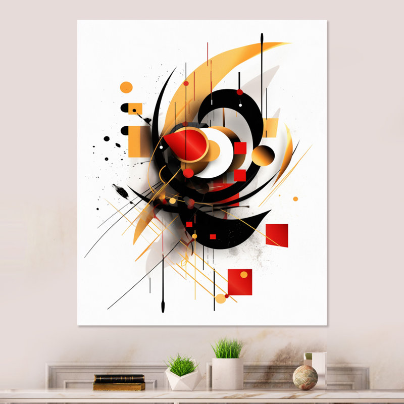 Rouge, noir, paysage de rêve abstrait, formes abstraites, art mural en métal, salon, H 20 po x l 12 po x P 1 po