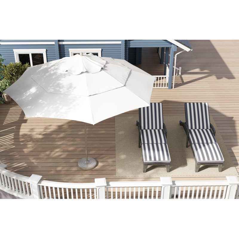 Outdoor Polyethylene (PE) Wicker Chaise Lounge, Patio Single Chaise With Cushions For Backyard/Poolside/Garden