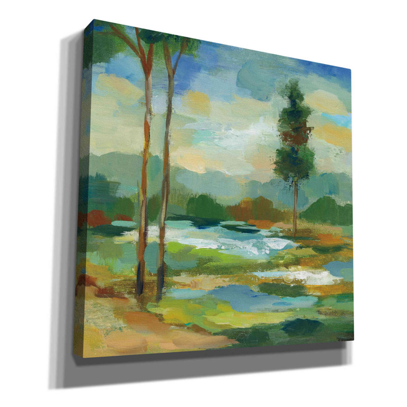 «Early Spring Landscape I» par Silvia Vassileva, art mural sur toile, H 18 po x l 18 po x P 0,5 po