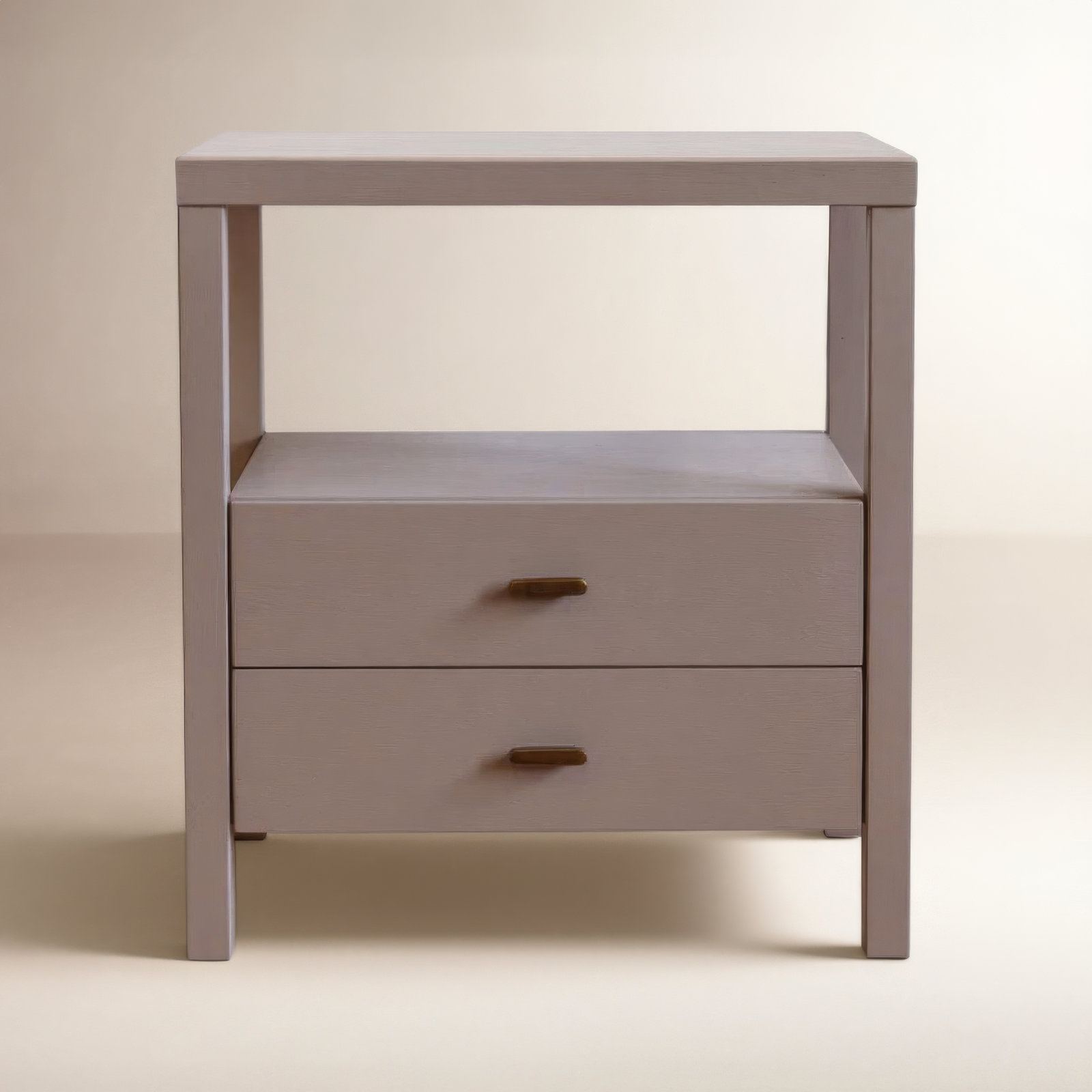 Francisca 2 - Drawer Solid Wood Nightstand, Taupe