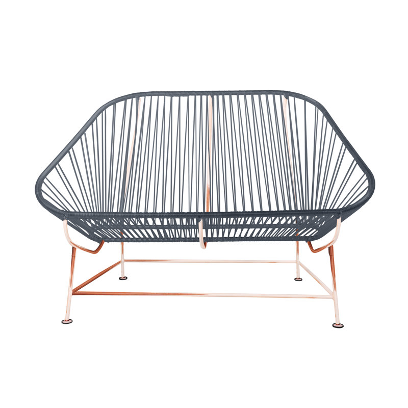 InLove Indoor/Outdoor Handmade Loveseat, Gray/Copper