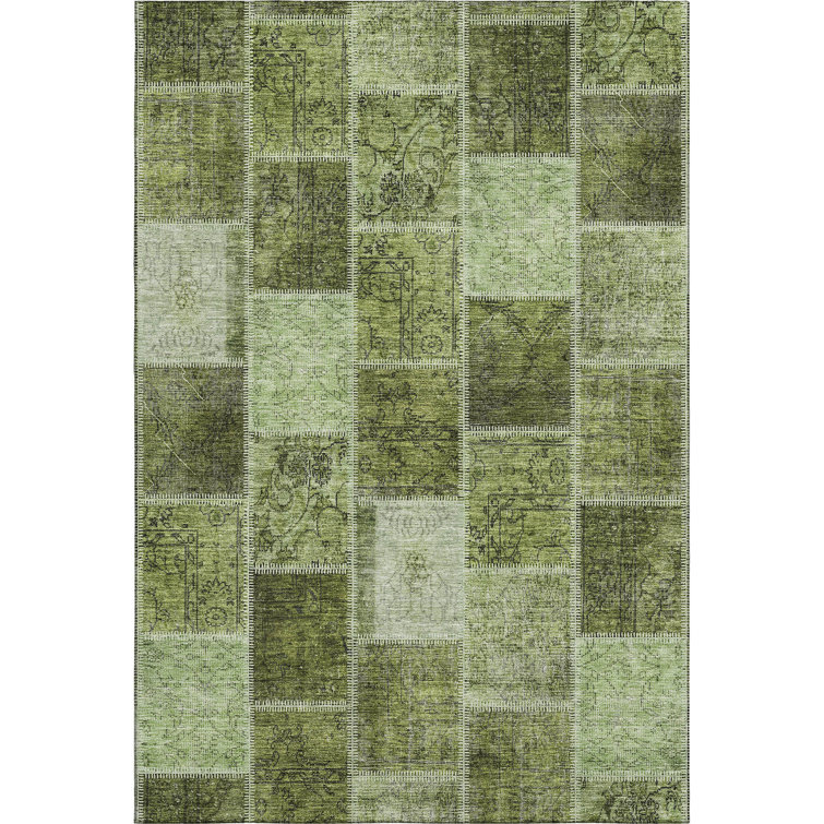 Premium Machine Washable Prisco Olive Rug