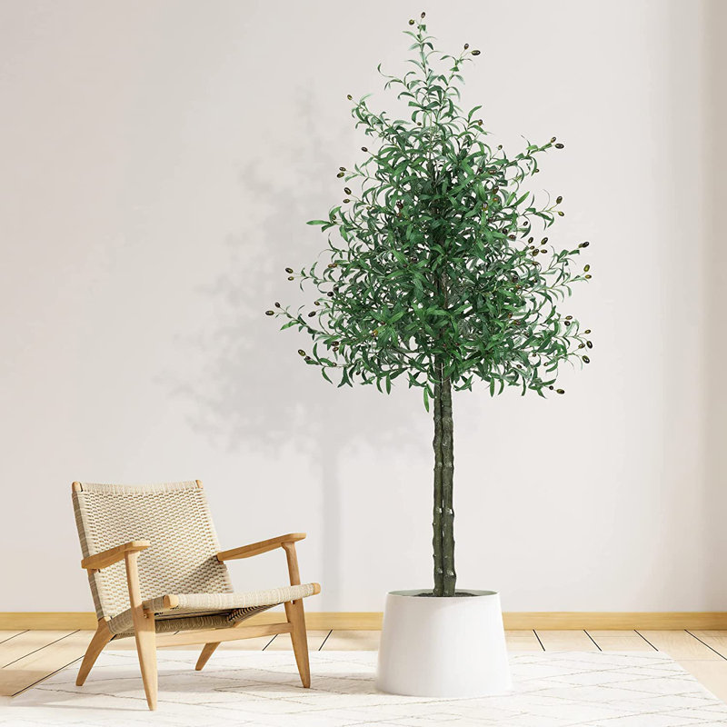 Olive artificielle en pot, Vert / Taupe, H 73 po x l 7,1 po x P 7,1 po