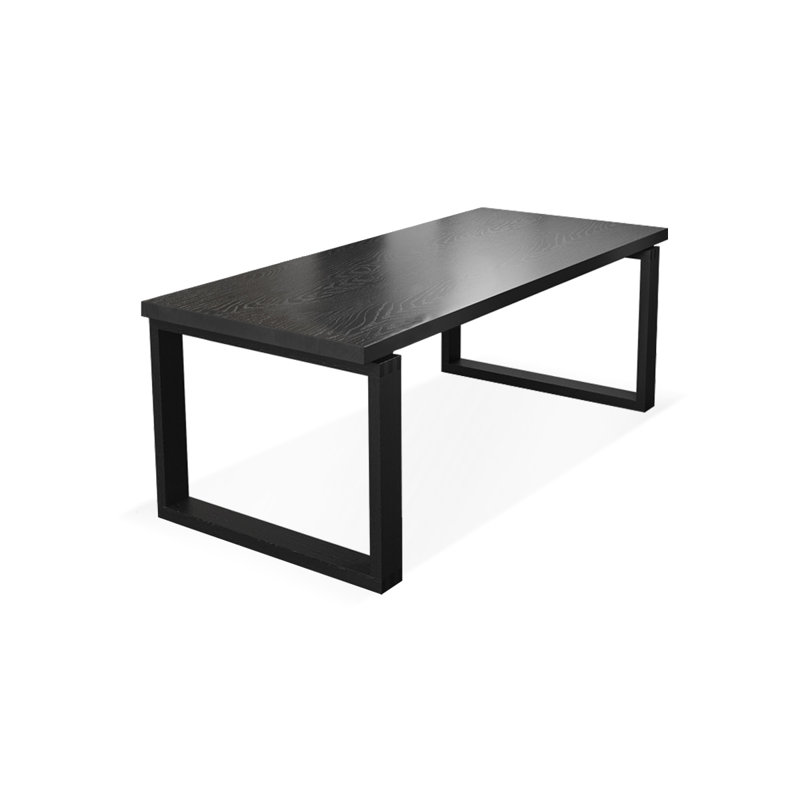 Bureau rectangulaire en bois massif noir, H 29,53 po x l 55,12 po x P 27,56 po