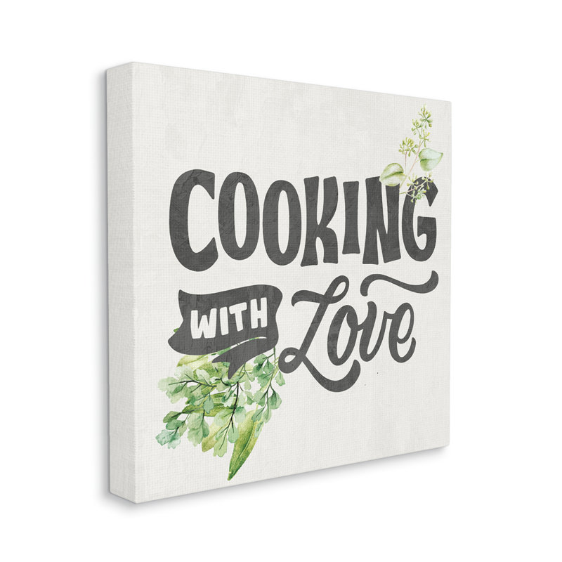 Trinx Cooking With Love Phrase Canvas Wall Art Design By Kim Allen, L 30 po x H 30 po