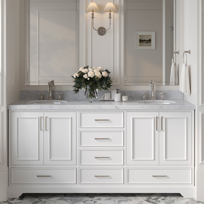 Meuble-lavabo double avec plateau Abshire 73