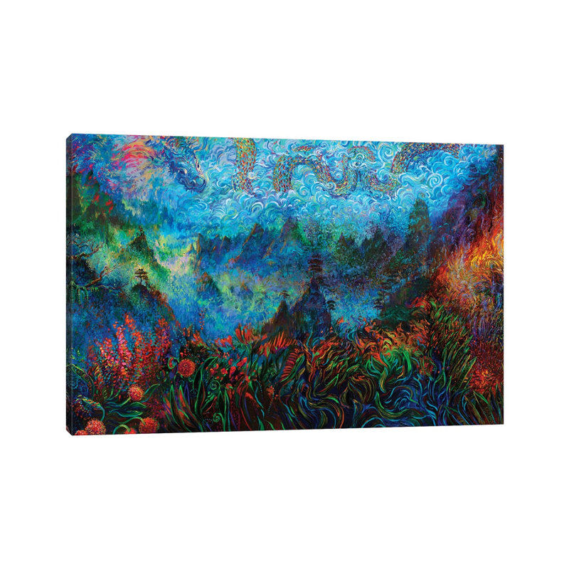 Stormy Splendor Dragon Ember by Iris Scott - Painting on Canvas, Wrapped Canvas, 101.6 cm H x 66.04 cm W x 1.91 cm D