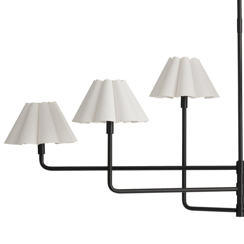 Polly 6-Light Chandelier, Natural Brass, White