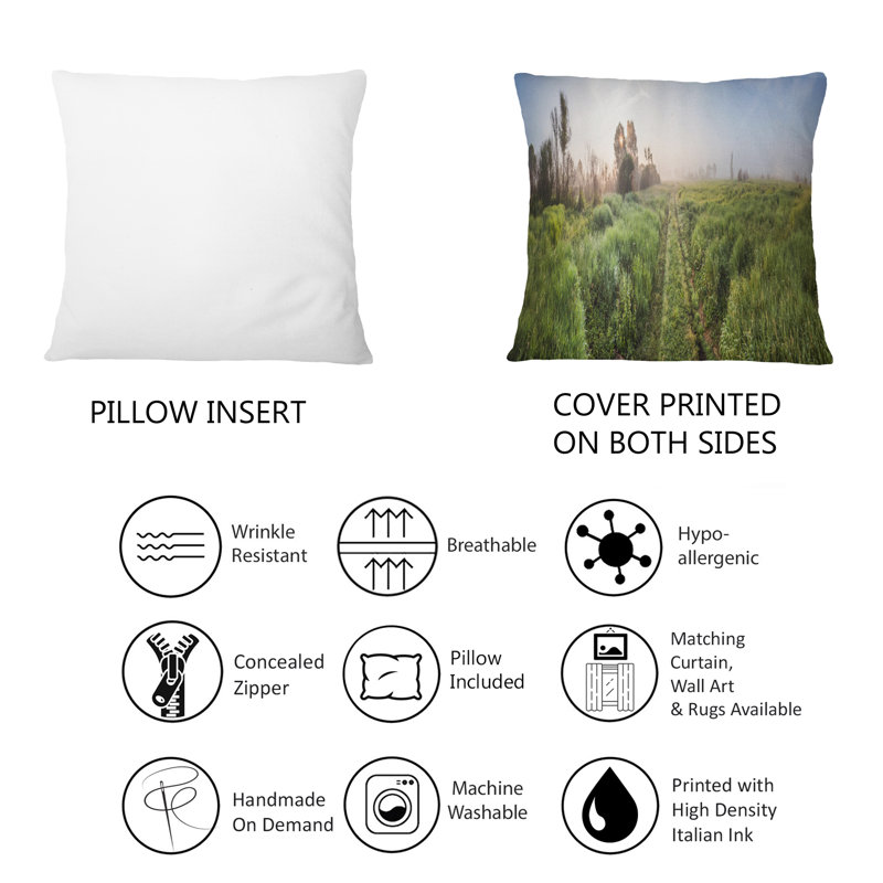 Coussin Rustic Landscape Pathway In The Fields
