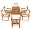 Ensemble de salle à manger 7 pièces pour patio moderne avec bois d'acacia durable et coussins hydrofuges-124955573