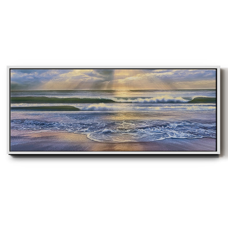 Breaking Through - reproduction de cadre flottant sur toile, H 20 po x l 50 po x P 1,5 po, Blanc