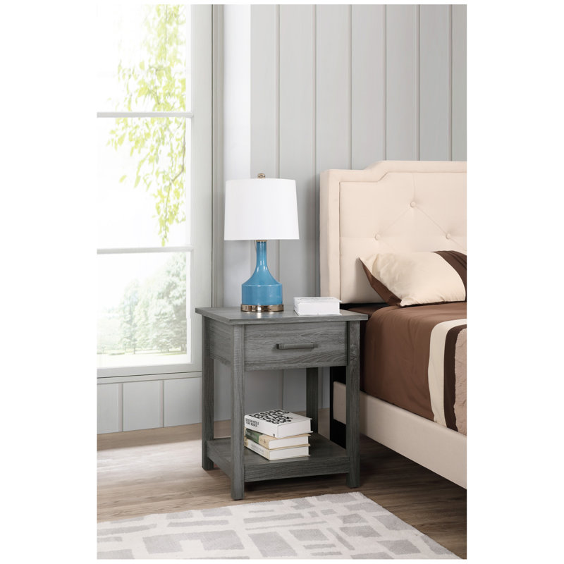 Table de chevet chic gris