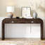 Faelina 60" Wood Console Table with Drawers– Handcrafted Elegance with Sleek Curves-633962928-631564774