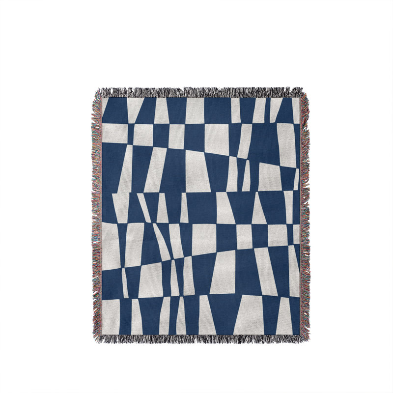 Jeté en coton Colette, Bleu, 50 x 70