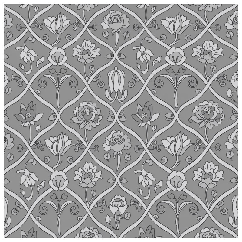 Édredon floral à motif damassé, Simple extra long
