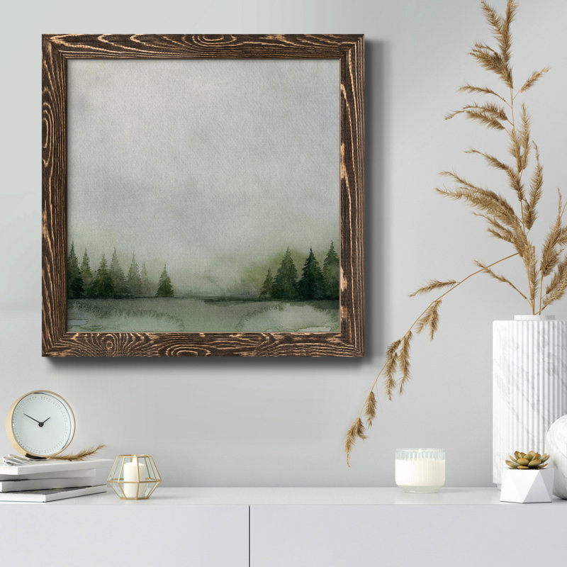 " Timberline I " Painting Print, 35.5" H x 35.5" W x 1.5" D, Walnut Framed