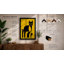 Cat On Striped Chair Modern - Print-744495264-744495270