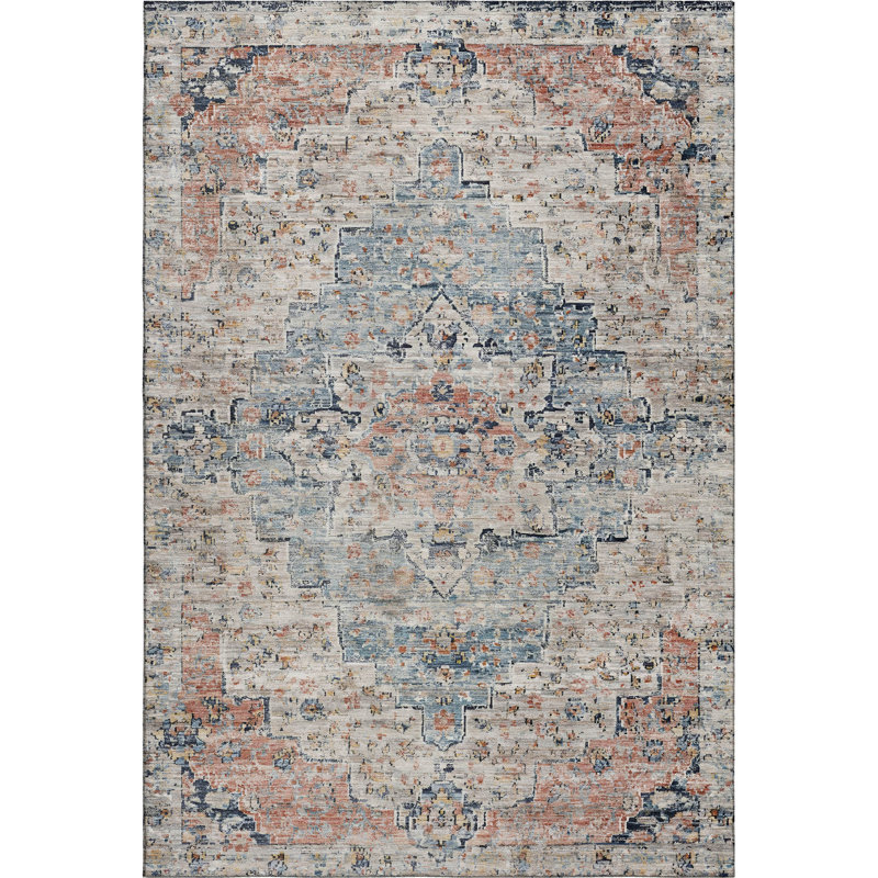 Premium Machine Washable Ashington AMF1832 Global Rug, Rectangle 2'6" x 3'10"