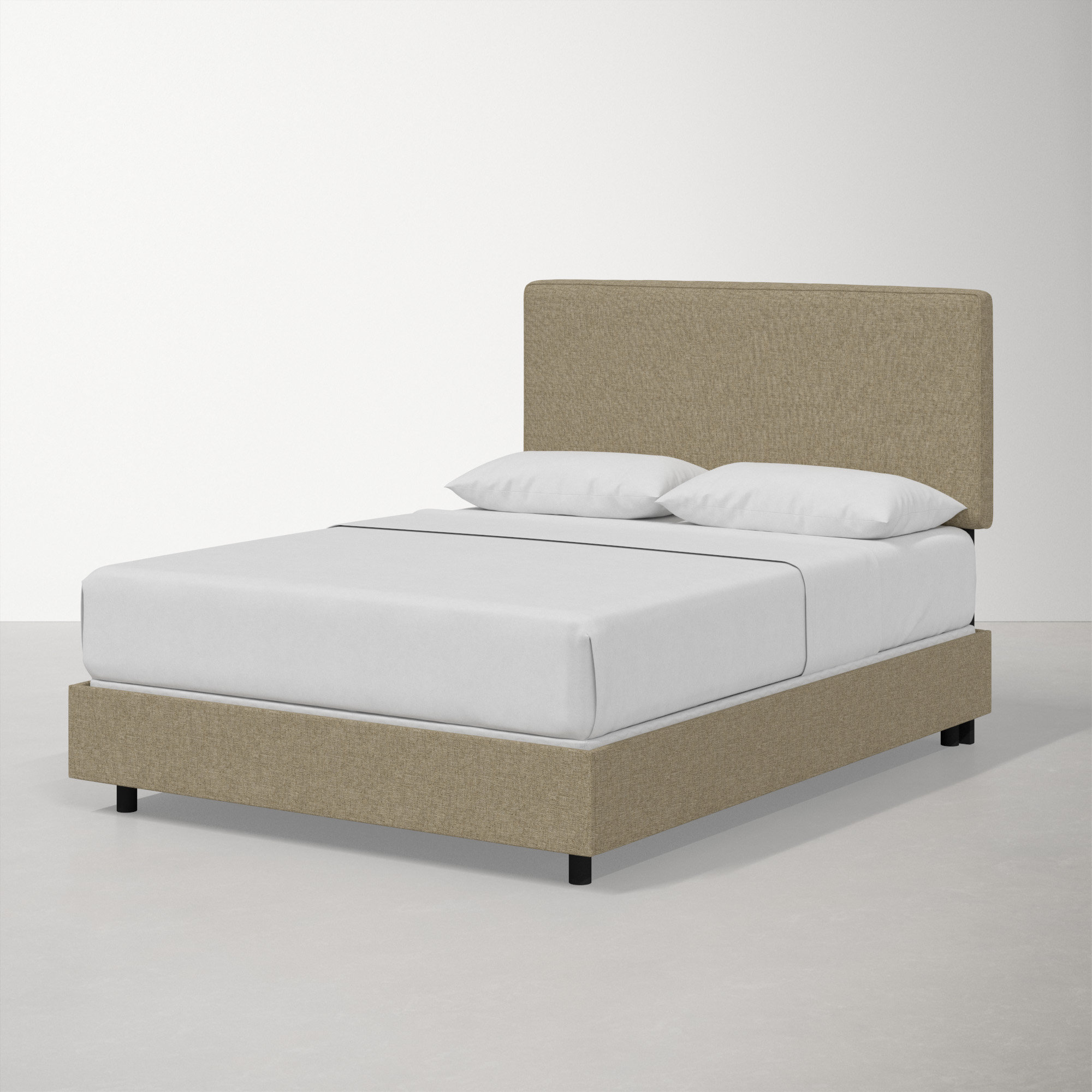 Marquise Upholstered Bed, Zuma Natural Textured Linen, Queen