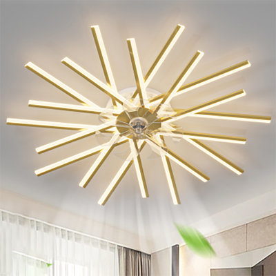 45In Ceiling Fan with Lights Remote Contro Dimmable LED,6 Gear Wind Speed Fan Light