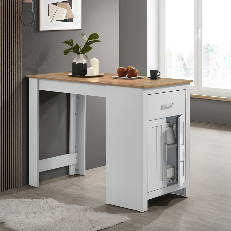 Carraton 47"Small Space Counter Height Dining Table With Cabinet And Drawer Storage