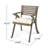 Outdoor Acacia Wood Dining Chair, Gray And Crème
