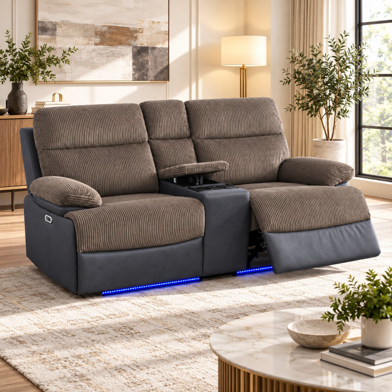 Canapé double inclinable électrique en similicuir haut de gamme