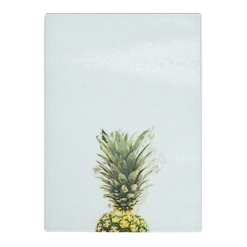 Glass It's Pineapple Time Chopping Board, 28.5 cm W x 20 cm L