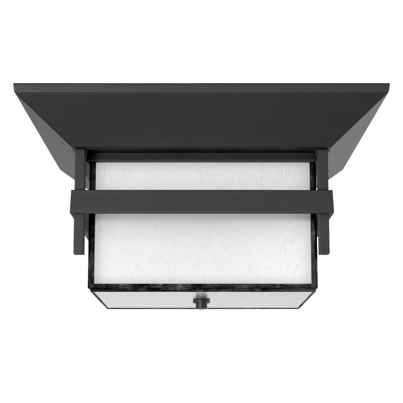 Plafonnier encastré 12,25 po à 2 lumières Harbor, Noir satiné, Médium