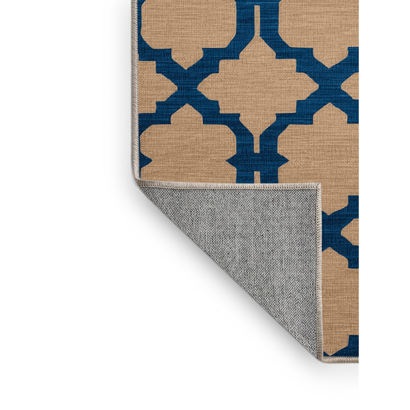 Tapis beige en treillis lavable à la machine, Carré 6 pi
