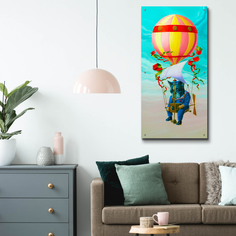 «Hulm» par Valery Vecu Quitard, art mural en verre acrylique, H 48 po x l 24 po 