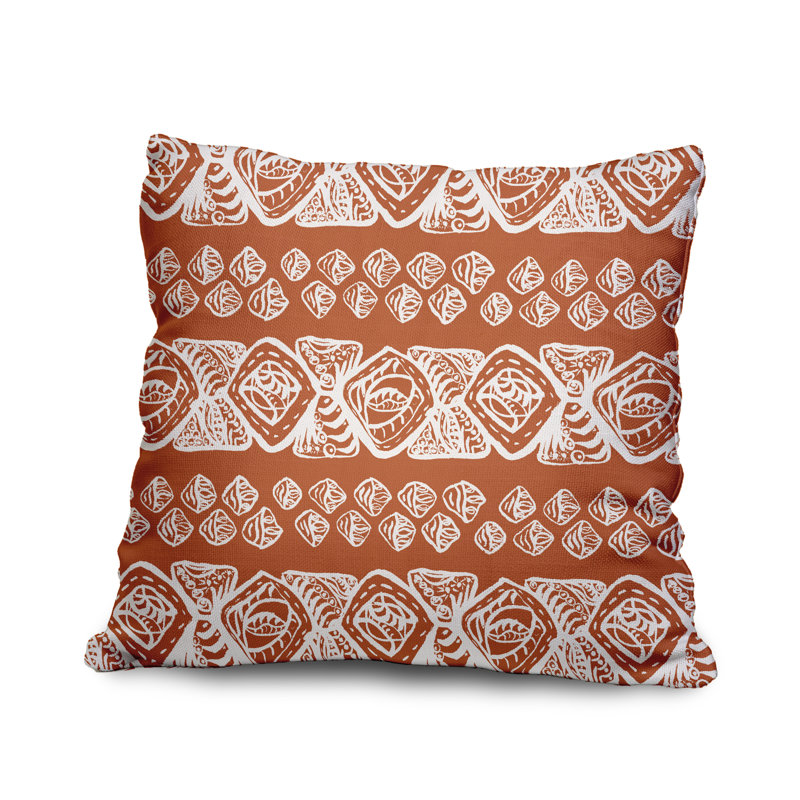 Housse de coussin en coton carrée/insert, 18" x 18", Orangé