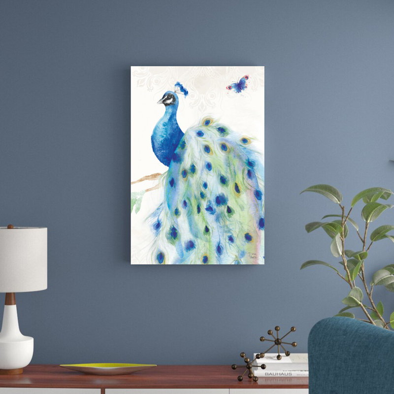 «Peacock Glory III» par Dina June, reproduction d'art sur toile tendue, H 36 po x l 24 po