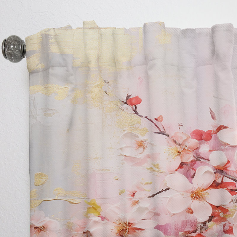 Apple Blossom Harmony VI - rideau en velours traditionnel - obscurcissant - 1 panneau, L 52 po x L 63 po