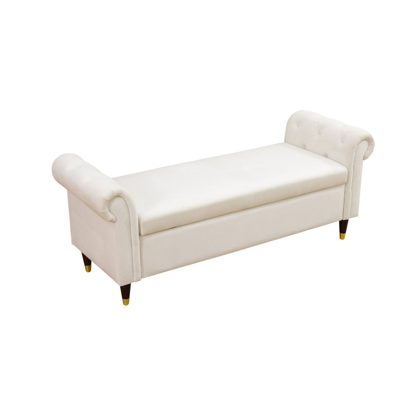 63.3" Sherpa Upholstered Storage Loveseat with Rolled Arms