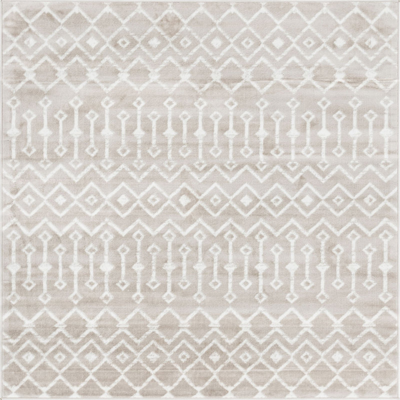 Tapis contemporain Aemtenan couleur rosée, Carré 6 pi