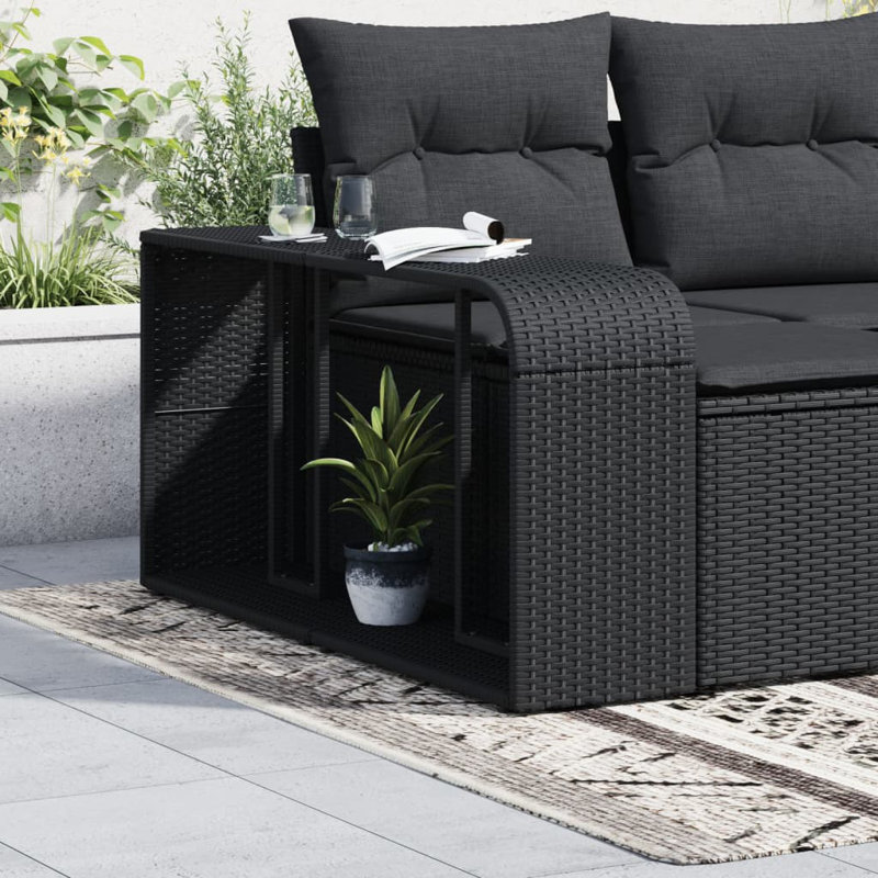 Schechter Rectangular 112Cm L Outdoor Side Table, Black